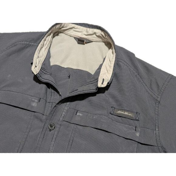Eddie Bauer Shirt Mens Large Vented SS Hike Fish Camp Zip Pockets Outdoor - Picture 3 of 6